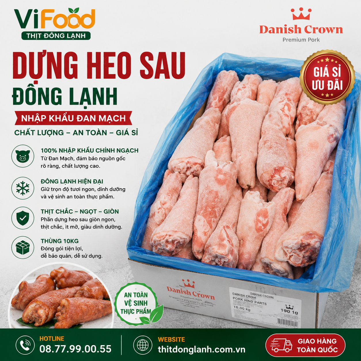 Dựng Heo Sau Đông Lạnh Danish Crown Giá Sỉ